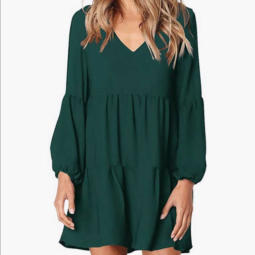 Tunic Dress V Neck Loose Flowy Swing Shift Dresses